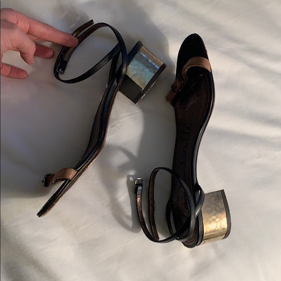 Lanvin black and brown block heeled sandals - Picture 2 of 8